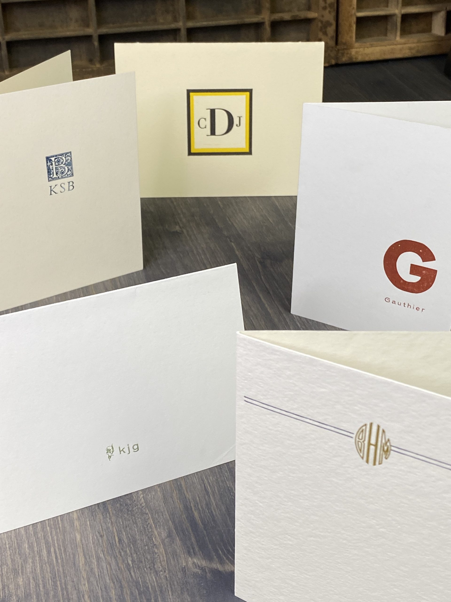 Custom Monogram Letterpress Cards